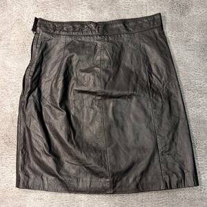 Vintage Black Bermans Leather Mini Skirt
